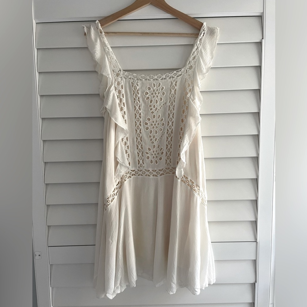 FP One: Elegant White Lace Dress,